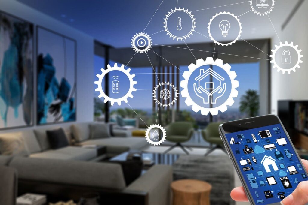 casa inteligente com vários dispositivos conectados exigindo mais pontos de energia na instalação elétrica