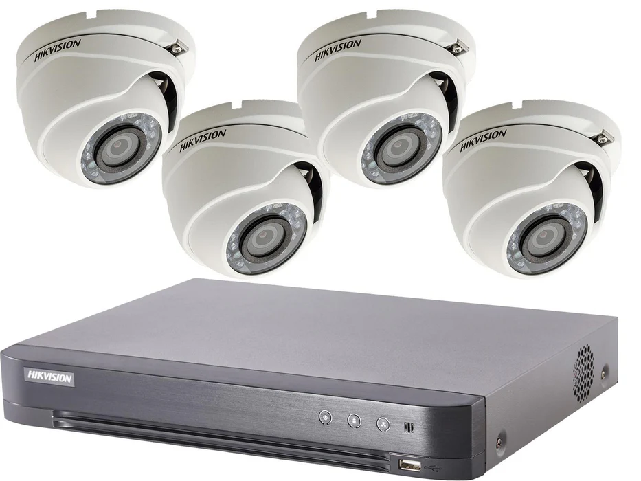 Sistema CFTV com DVR e quatro câmeras para monitoramento residencial