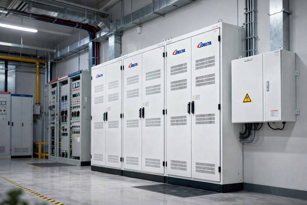 Painel elétrico industrial com bornes push-in organizando conexões elétricas sem parafusos