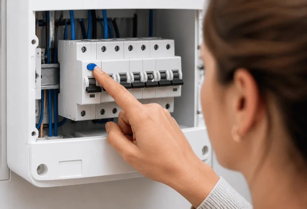 Dispositivo IDR instalado em quadro elétrico residencial