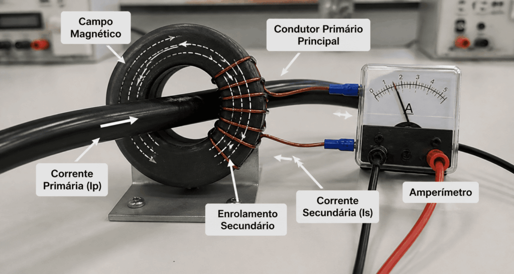 Equipamento de medição instalado em sistema elétrico em operação