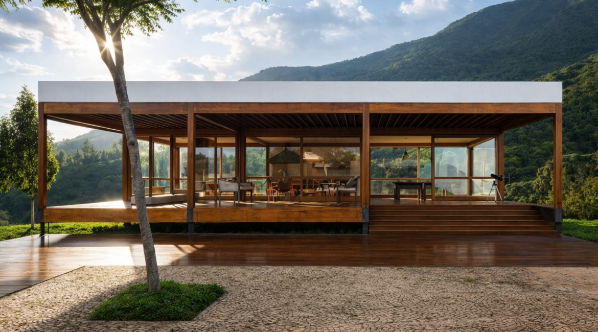 Casa off-grid com sistema de energia independente da rede elétrica
