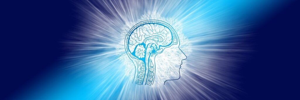 Cérebro humano com atividade elétrica neural