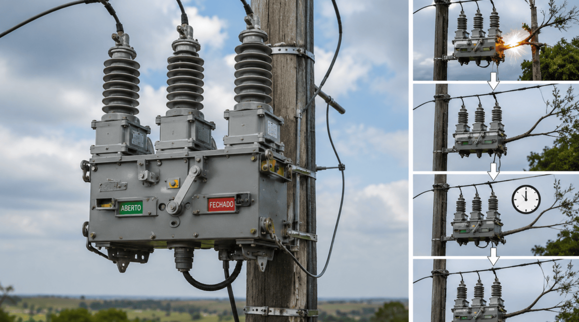 Equipamento de proteção instalado em rede elétrica de média tensão