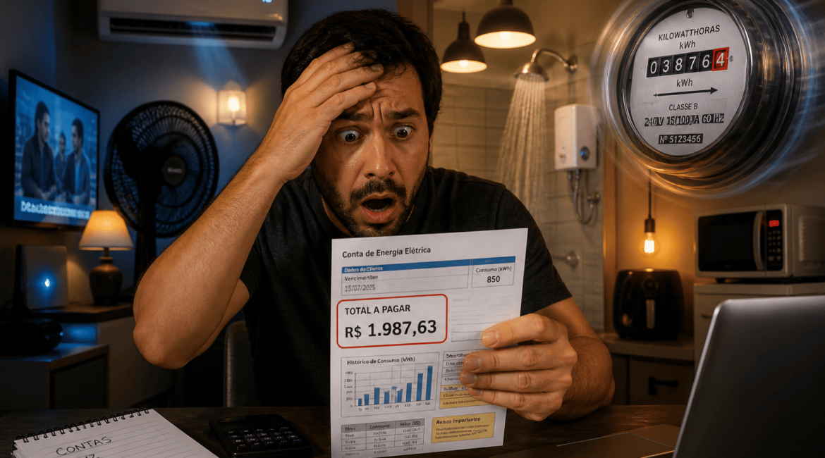 Conta de luz com aumento repentino de consumo