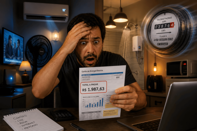 Conta de luz com aumento repentino de consumo