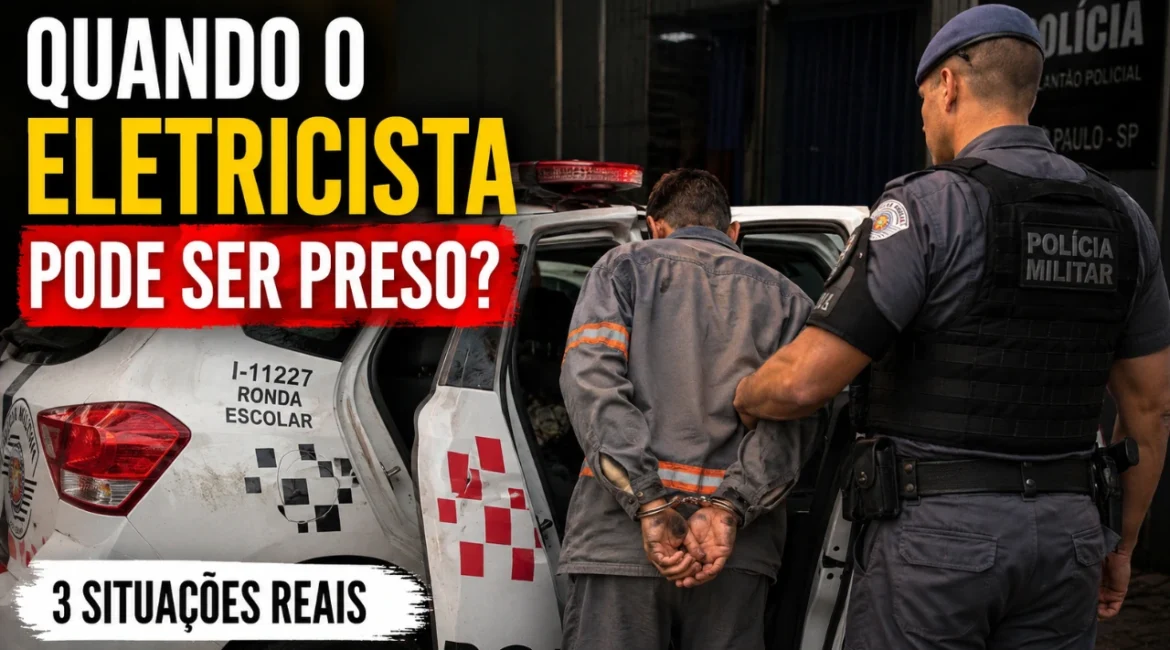 Profissional de elétrica enfrentando consequências legais por irregularidades