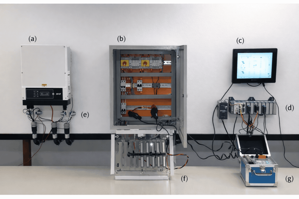 sensores instalados em quadro elétrico detectando variações de energia