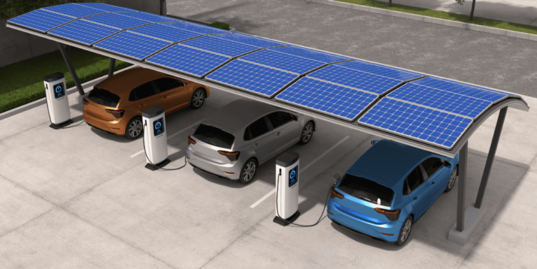 Carregamento de carro elétrico utilizando energia solar em sistema residencial sustentável