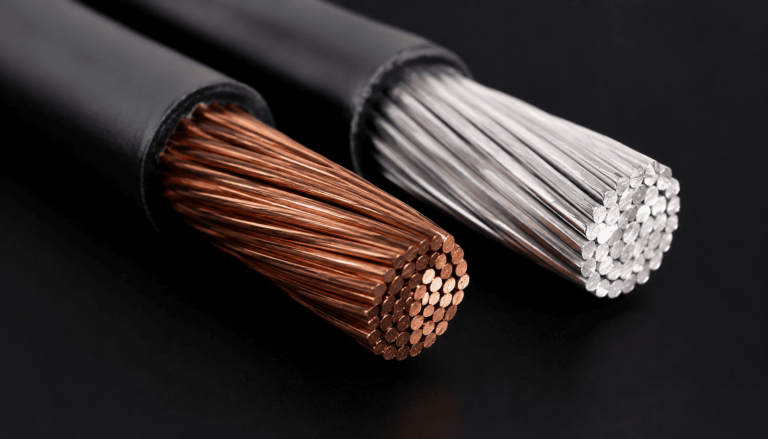 Fios elétricos de cobre utilizados em instalações elétricas residenciais e industriais devido à alta condutividade